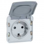 069570 Plexo Розетка 2К+З немецкий стандарт IP 55 цвет серый