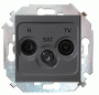 1591466-032 Розетка R-TV-SAT одиночная, винтовой зажим, чёрный
