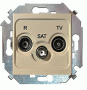 1591466-034 Розетка R-TV-SAT одиночная, винтовой зажим, шампань