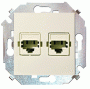 1591590-031 Розетка телефонная + компьютерная RJ11+RJ45 кат.5е, слоновая кость