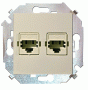 1591590-034 Розетка телефонная + компьютерная RJ11+RJ45 кат.5е, шампань