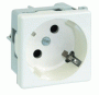 K01-9 Электрическая розетка с защитой 2K+3 Schuko (45х45), винтовое соединение выходов, цвет белый