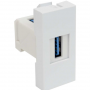 QD 45X22.5-USB QUADRO (HB) Розетка USB один модуль 22,5х45 мм цвет белый