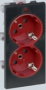 S1-6-14 Модуль 2 розетки 2к+з Schuko с заземлением, 16А, 250В, S-модуль 52x108 мм