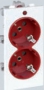 S1-6-9 Модуль 2 розетки 2к+з Schuko с заземлением, 16А, 250В, S-модуль 52x108 мм