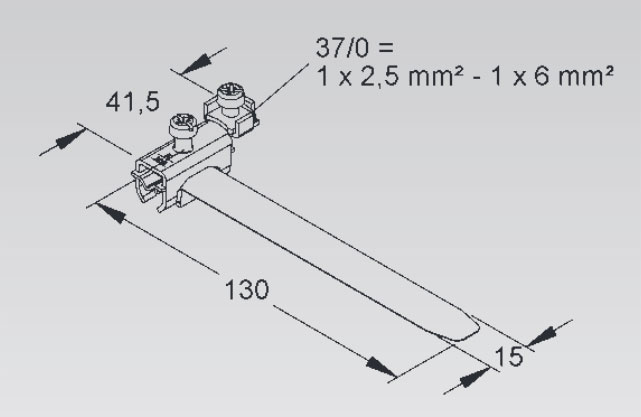 37/0 Ленточный хомут заземления с клеммой диаметр 8.0-17.5 мм сечение присоединяемого проводника 1х2.5 до 2х6 мм длина ленты 130 мм